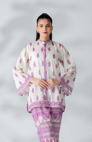 Raw Silk Voilet Fusion Blend Co-Ord Set - AR-3497 - ARFARIWAJ