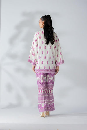 Raw Silk Voilet Fusion Blend Co-Ord Set - AR-3497 - ARFARIWAJ