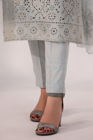 SAGA 3 Pcs Grey Suit Ready To Wear -AR-3356-Saga - ARFARIWAJ