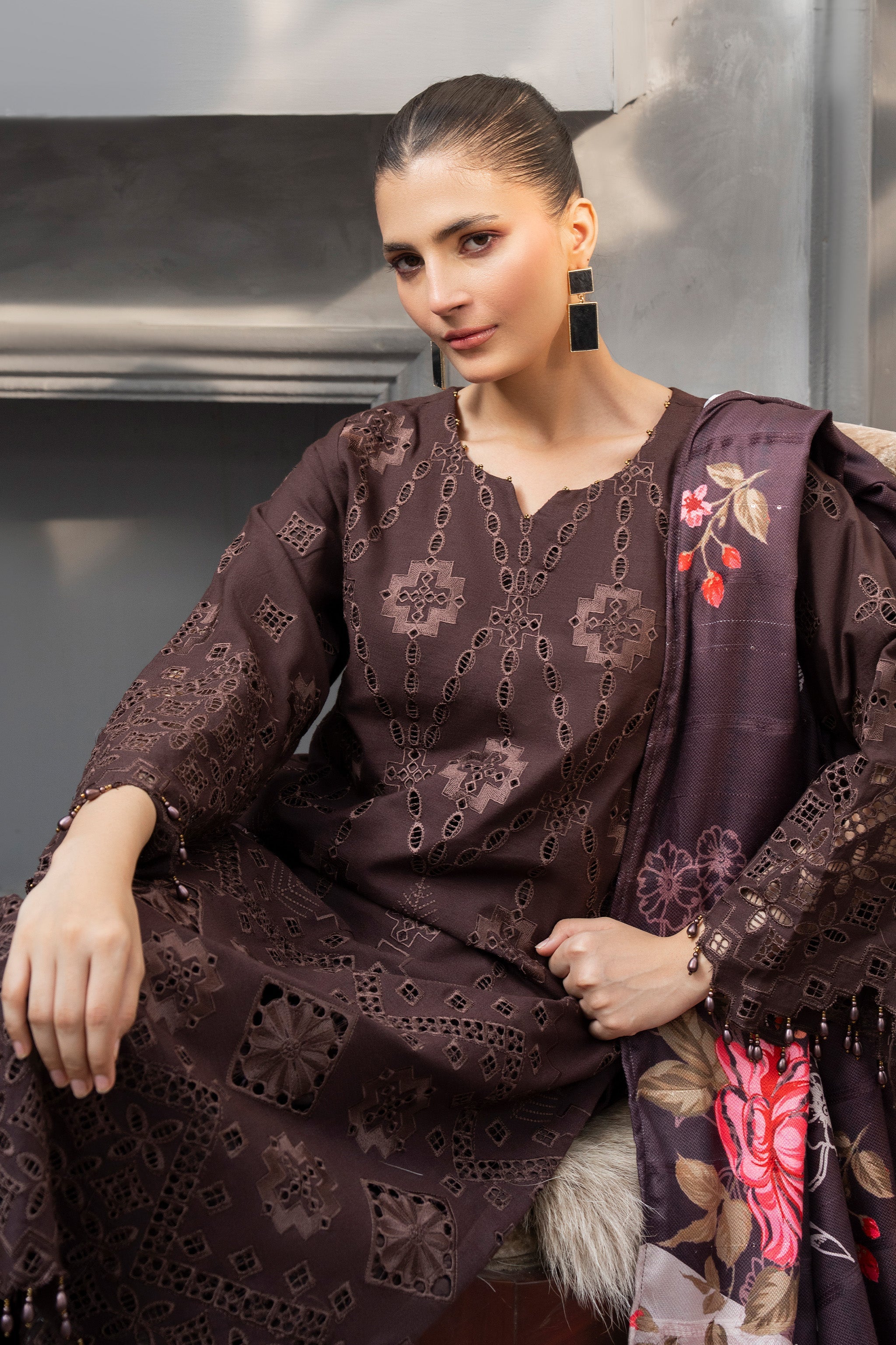 Embroidered Dhanak