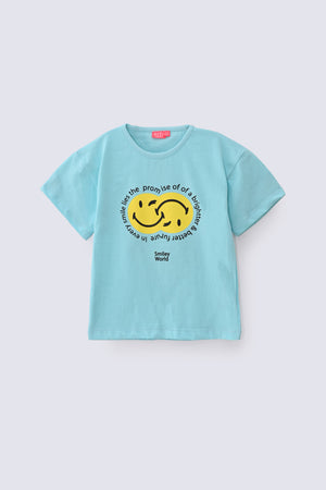 1 Piece Aqua Cotton Kids Top - AJG-038 - ARFARIWAJ Junior