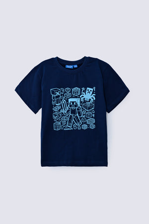 1 Piece Navy Cotton Kids Top - AJG-36 - ARFARIWAJ Junior