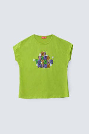 1 Piece Wild Lime Cotton Kids Top - AJG-034 - ARFARIWAJ Junior
