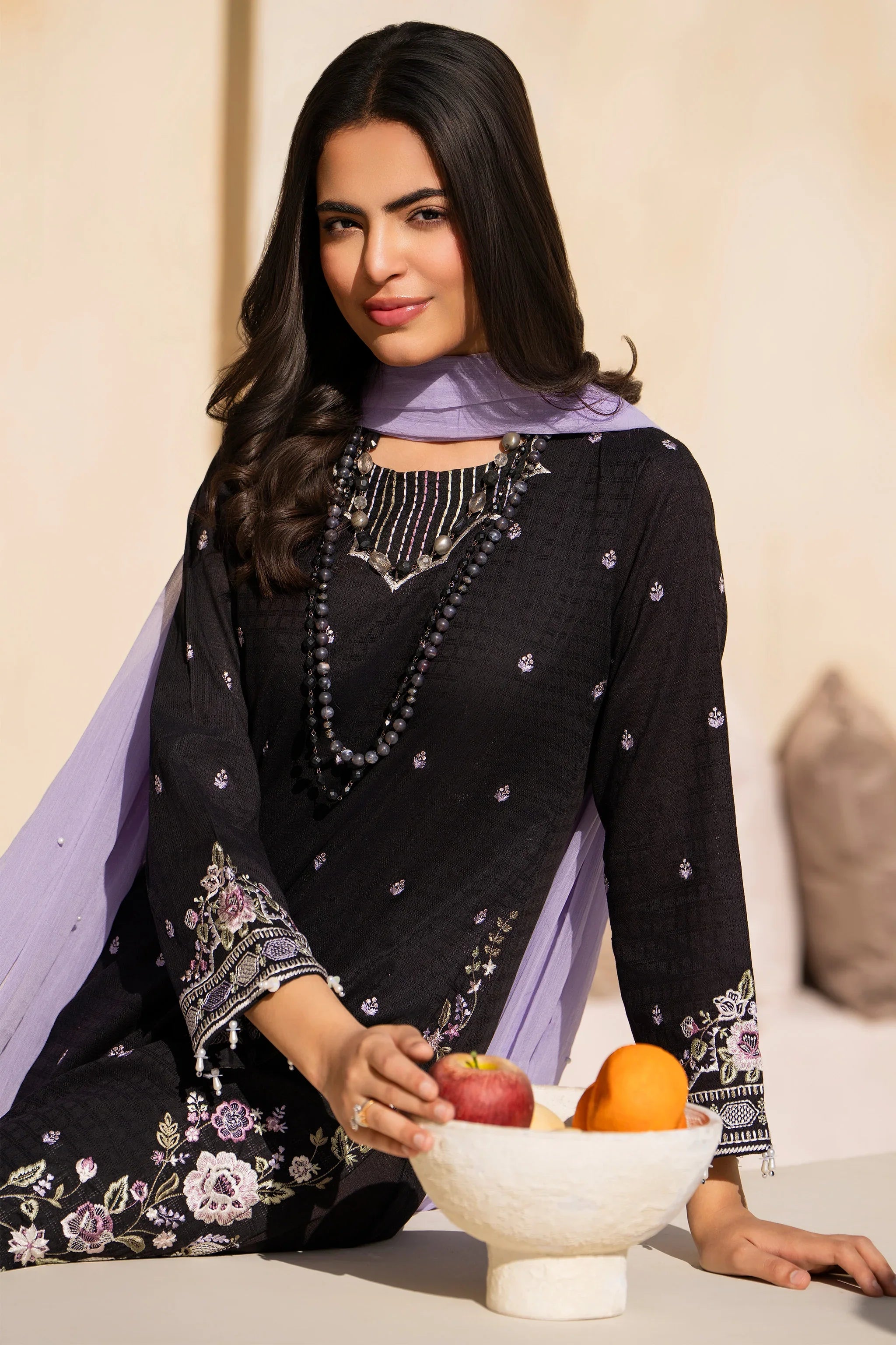 3 Piece Black Nano kara Suit Pret