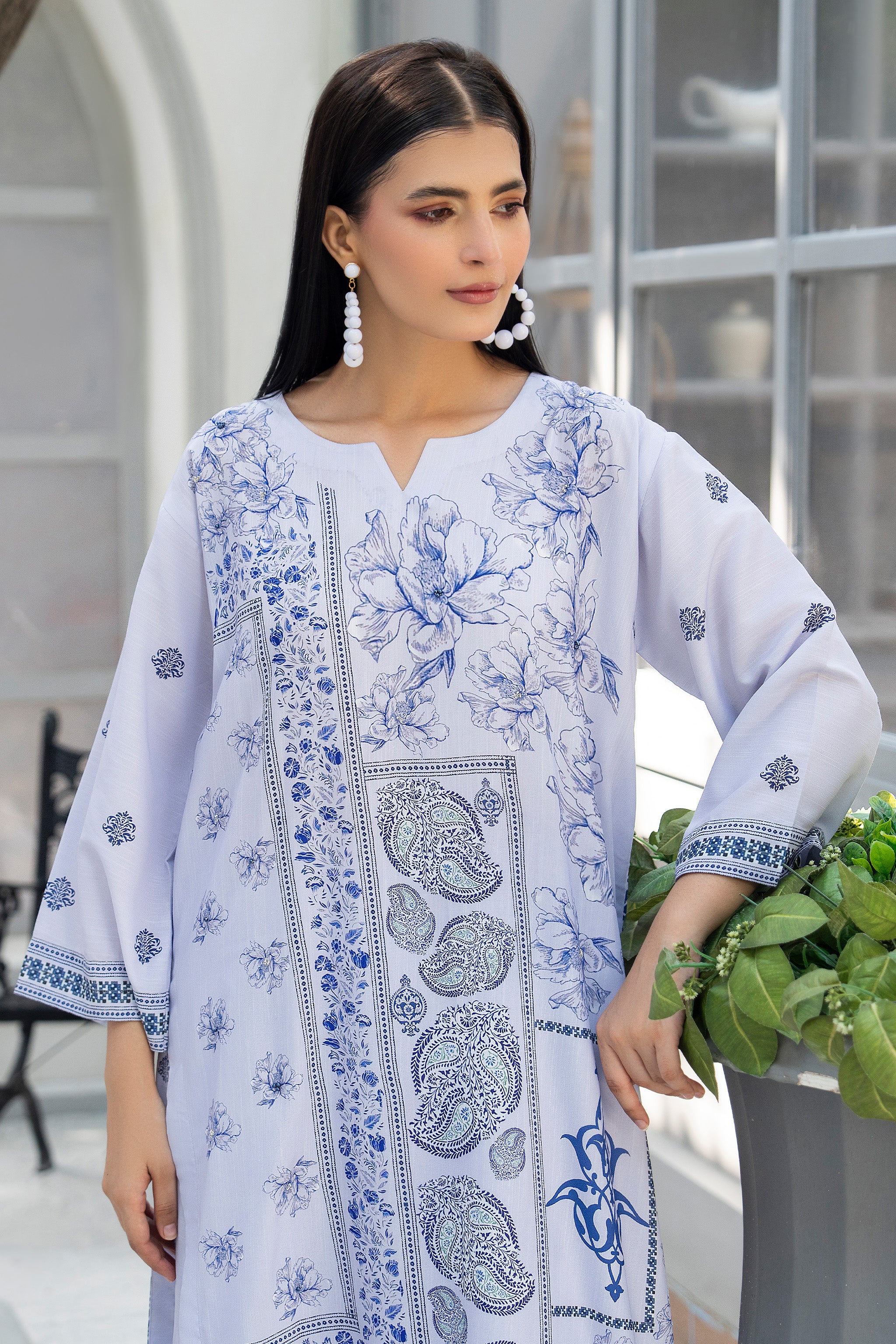 2 Pcs Ready To Wear Lilac Silk Suit AR-3916 - Arfa Riwaj