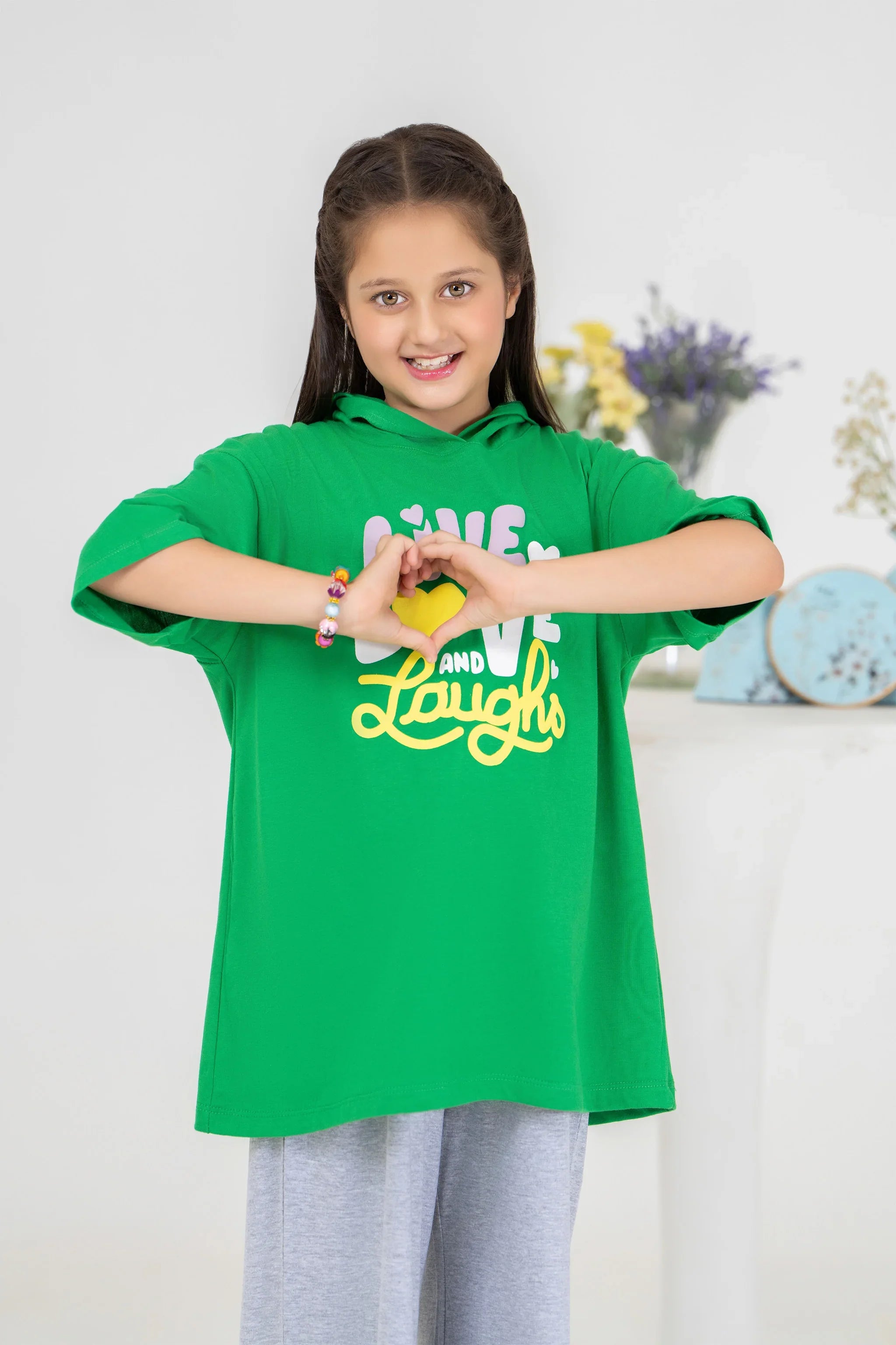 2 Piece Green Cotton Suit Kids - AJG-011 - ArfaRiwaj Junior