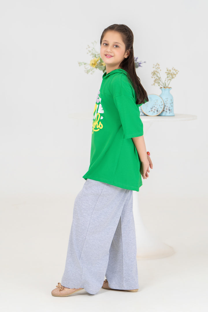2 Piece Green Cotton Suit Kids - AJG-011 - ArfaRiwaj Junior