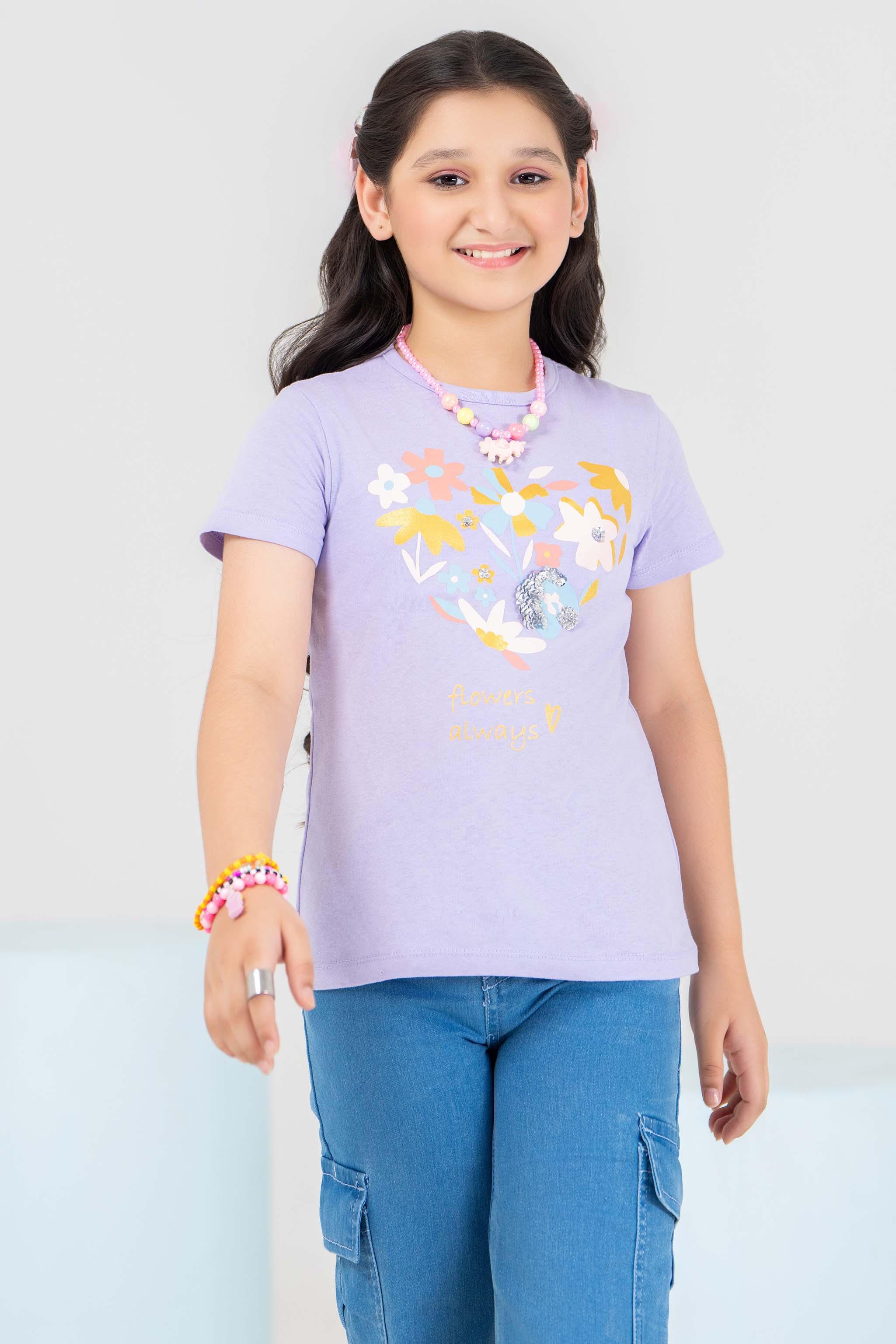 2 Piece Mauve Cotton Suit Kids - AJG-007 - ArfaRiwaj Junior