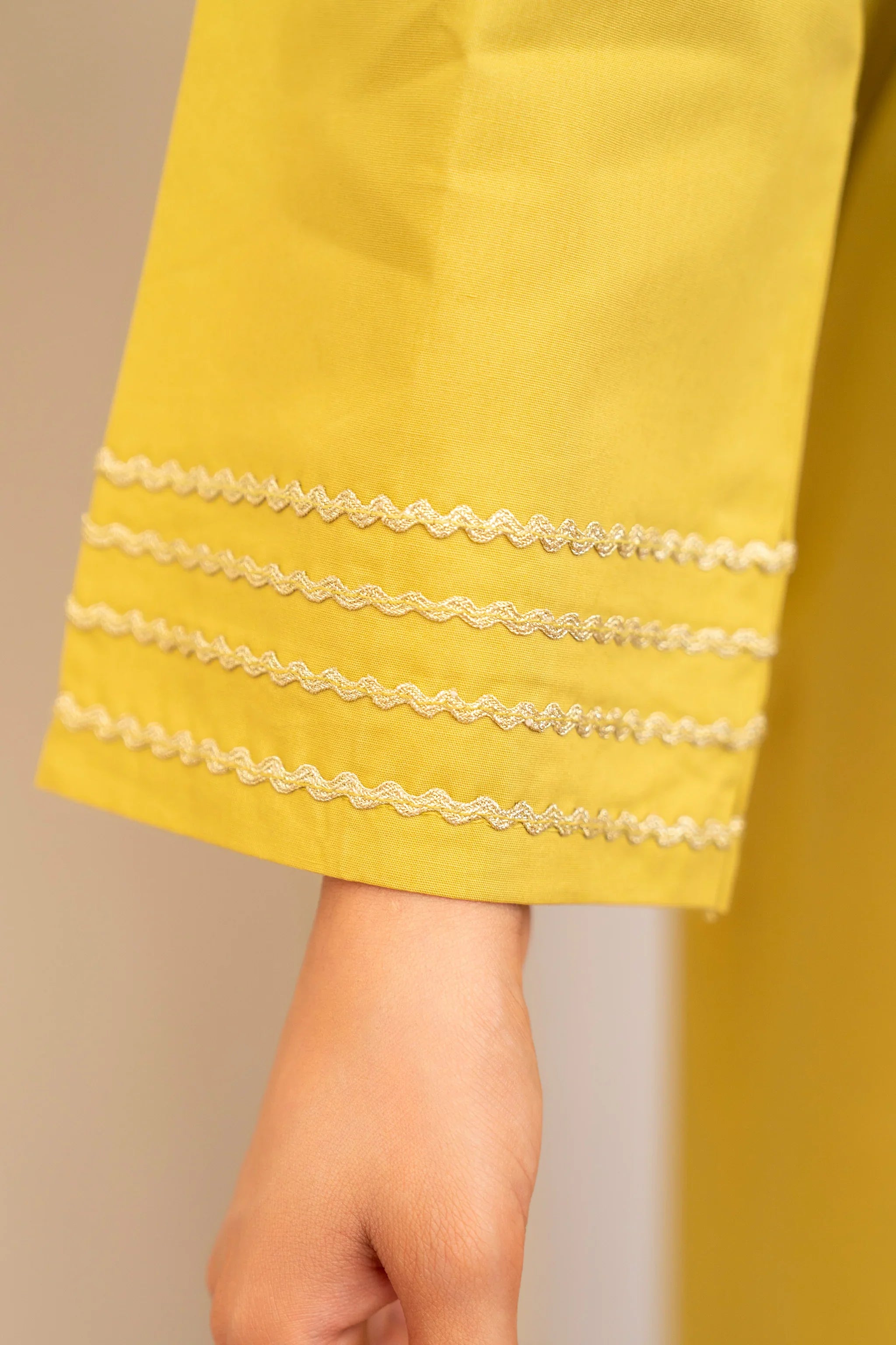 2 Piece Mustard Yellow Cotton Suit RTW - AR-S2-01 - ARFARIWAJ