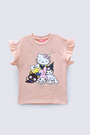 2 Piece Peach Cotton Suit Kids - AJG-031 - ARFARIWAJ Junior