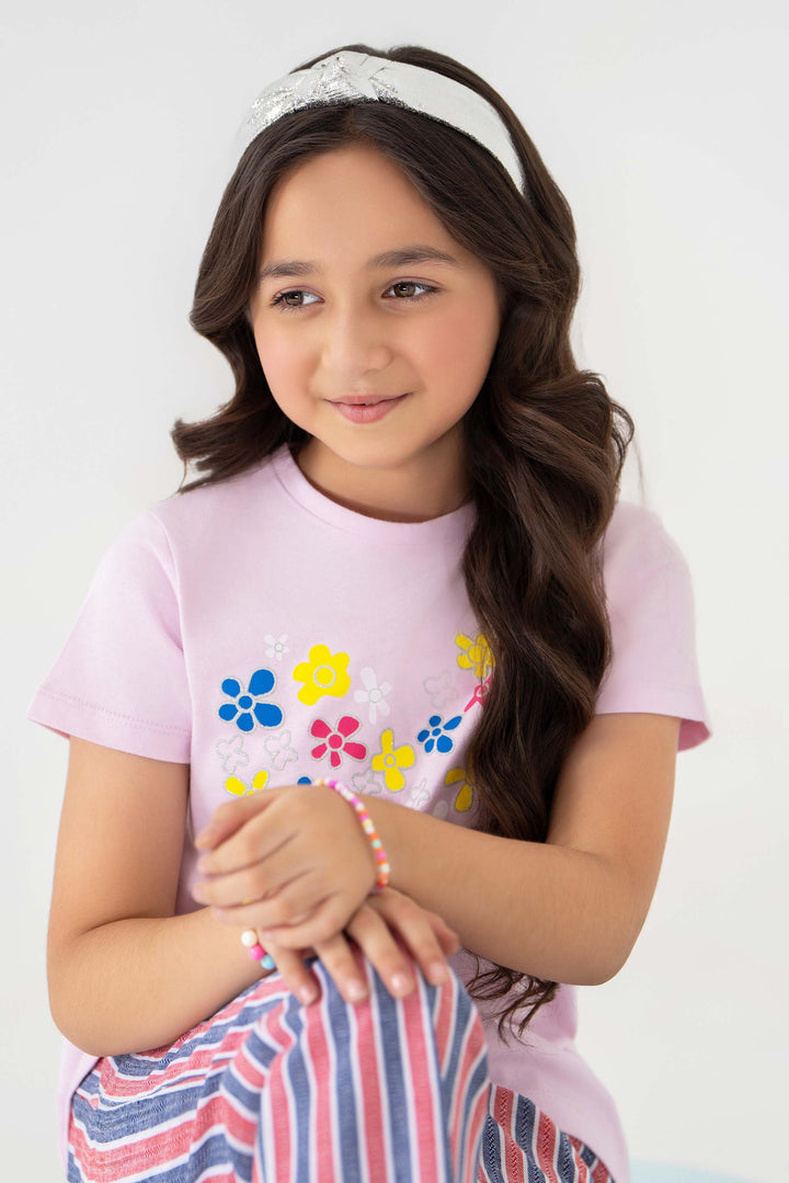 2 Piece Pink Cotton Suit Kids - AJG-009 - ArfaRiwaj Junior