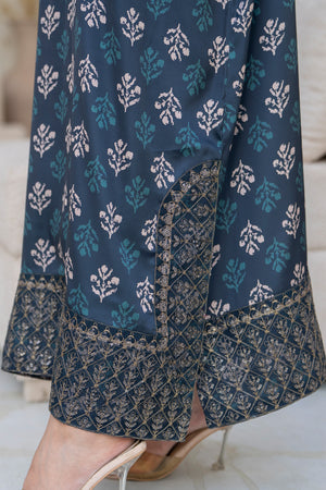 2 Piece Ready To Wear Blue Silk Suit - AR-3925 - ARFARIWAJ