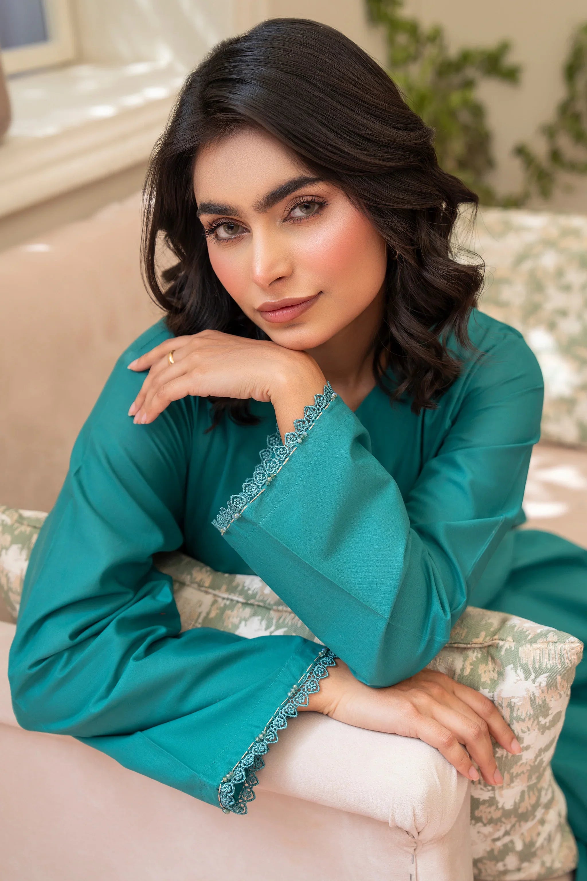 2 Piece Sea Green Lawn Suit Pret - AR-S2-04 - ARFARIWAJ