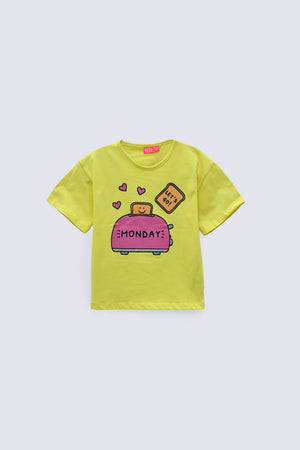 2 Piece Yellow Cotton Kids Suit - AJG-033 - ARFARIWAJ Junior