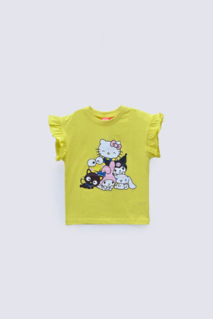 2 Piece Yellow Cotton Kids Suit - AJG-031 - ARFARIWAJ Junior