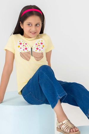 2 Piece Yellow Cotton Suit Kids - AJG-008 - ArfaRiwaj Junior