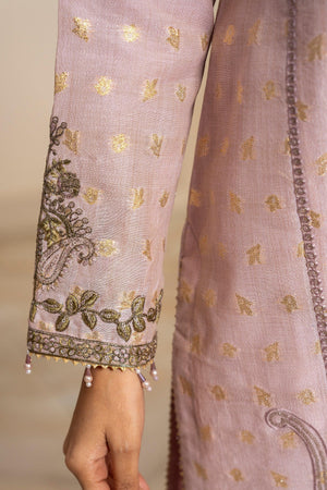 3PC Purple Zari Jacquard Ready To Wear - AR-3675 - ARFARIWAJ