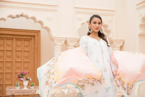 3PC White Naps Lawn Suit Ready To Wear - AR-3151 - ARFARIWAJ