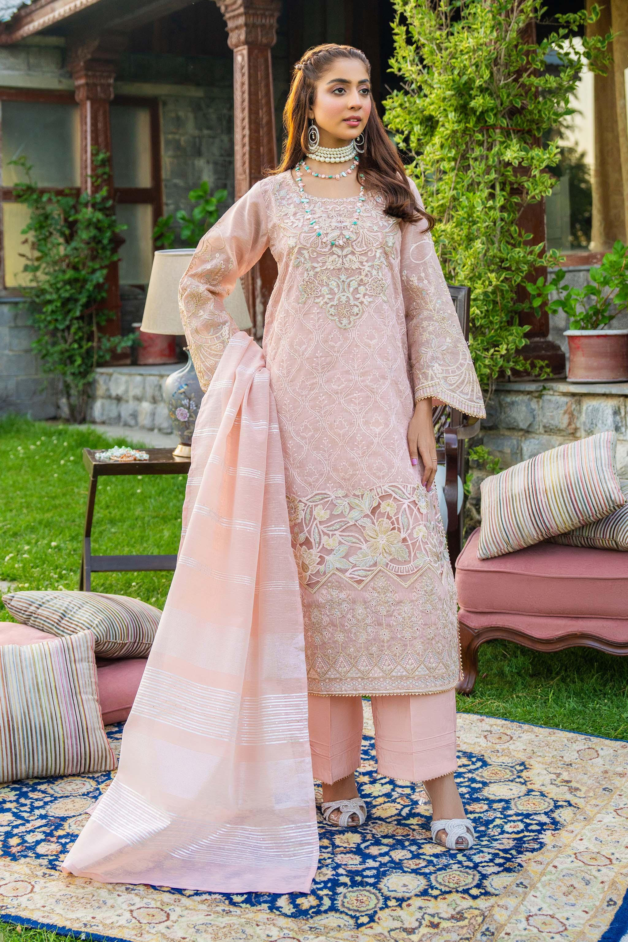 3 PC Lawn Suit Ready To Wear - IN-260-Pink Pearl - ARFARIWAJ