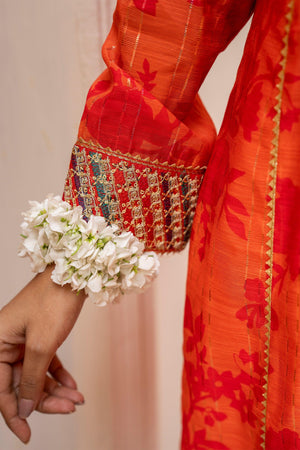 3 PC Orange Lorax Munnar Ready To Wear - AR-3659 - ARFARIWAJ
