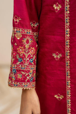 3 Pcs Hot Pink Thai Silk Ready To Wear - AR-3425 - ARFARIWAJ