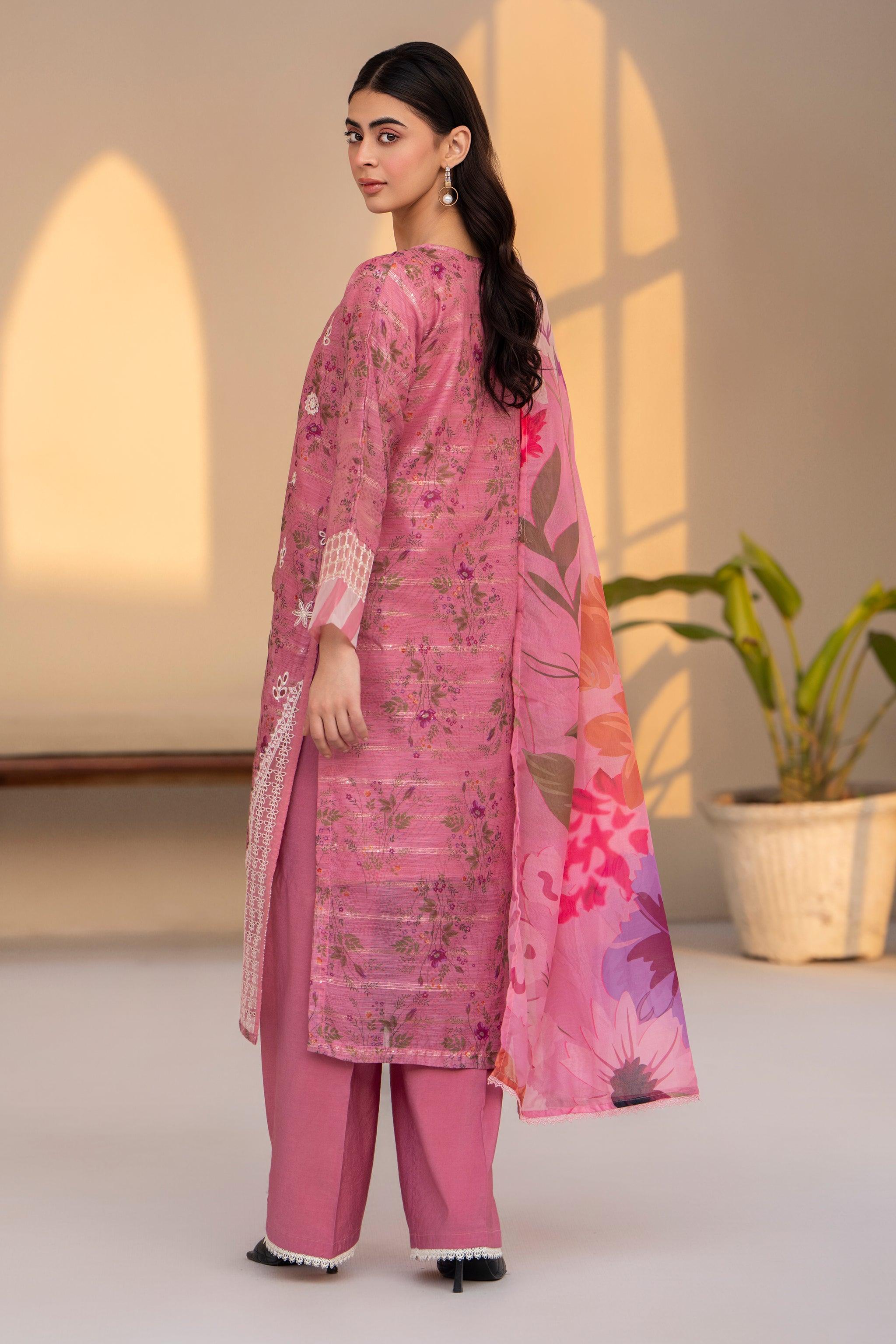 3 Pcs Pink Sequence Munar Ready To Wear - AR-3514 - ARFARIWAJ