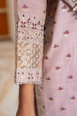 3 Pcs Pink Zari Jacquard Ready To Wear - AR-3581 - ARFARIWAJ