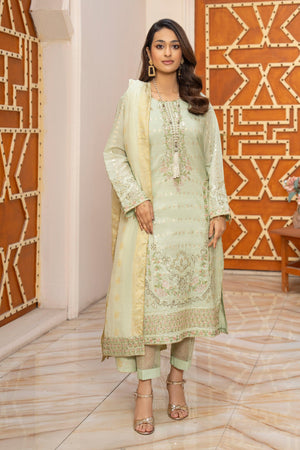 3 Pcs Pistachio Jacquard Ready To Wear - AR-3672 - ARFARIWAJ