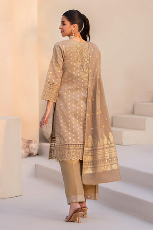 3 Pcs Skin Zari Jacquard Ready To Wear - AR-3384 - ARFARIWAJ