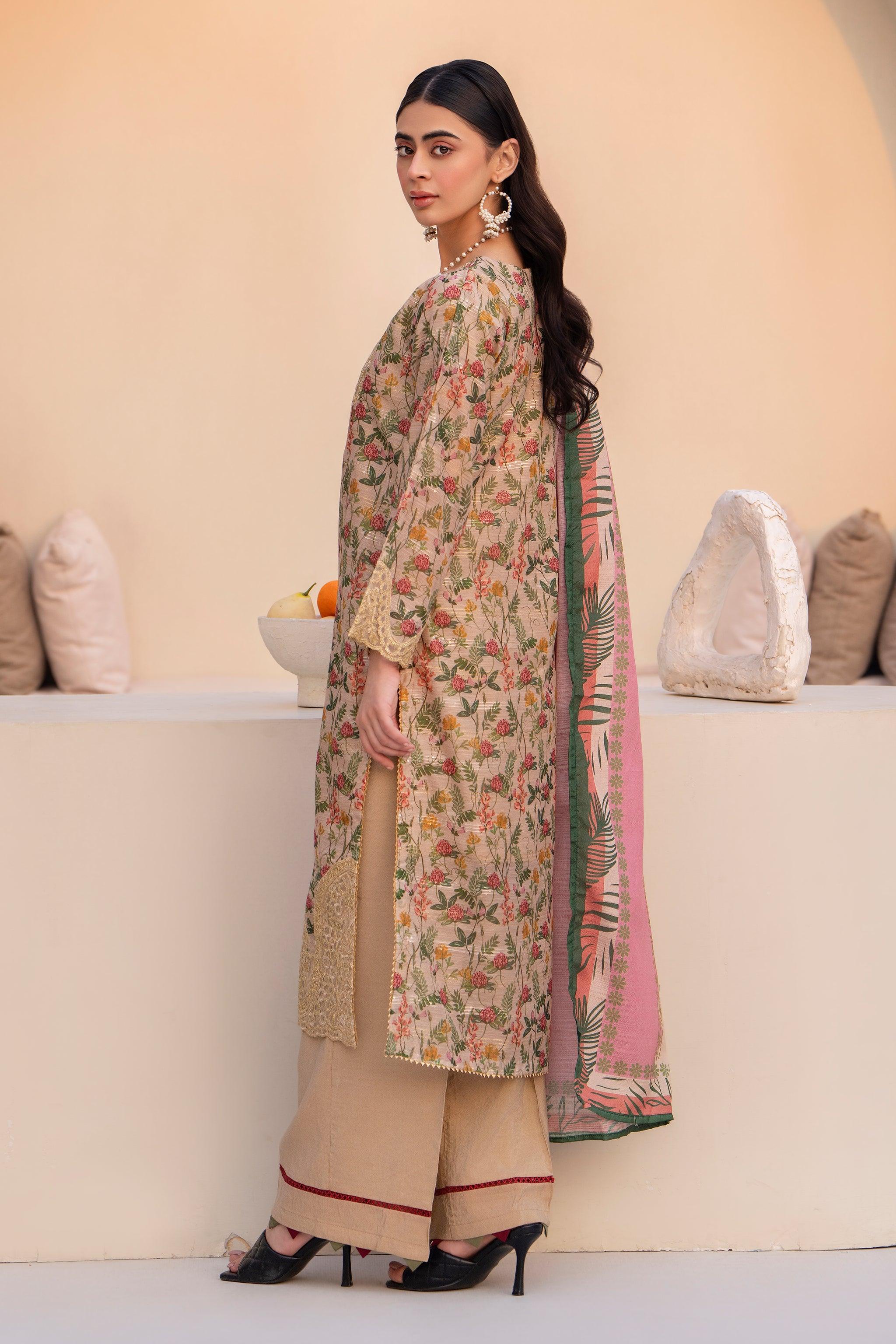 3 Piece Beige Munnar Ready To Wear - AR-3516 - ARFARIWAJ