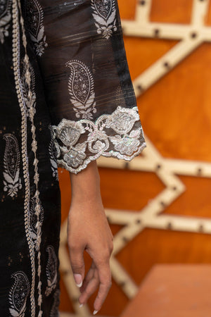 3 Piece Black Munnar Ready To Wear - AR-3513 - ARFARIWAJ