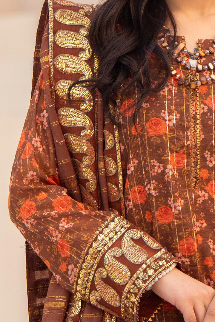 3 Piece Brown Lorax Munnar Suit Pret - AR-3658 - ARFARIWAJ