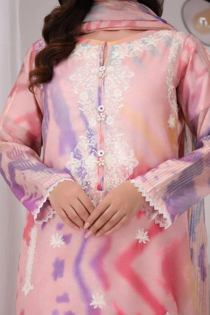3 Piece Cotton Ready To Wear -AR-2785-Rashk-Pink - ARFARIWAJ