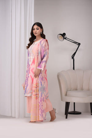 3 Piece Cotton Ready To Wear - AR-2785-Rashk-Pink - ARFARIWAJ