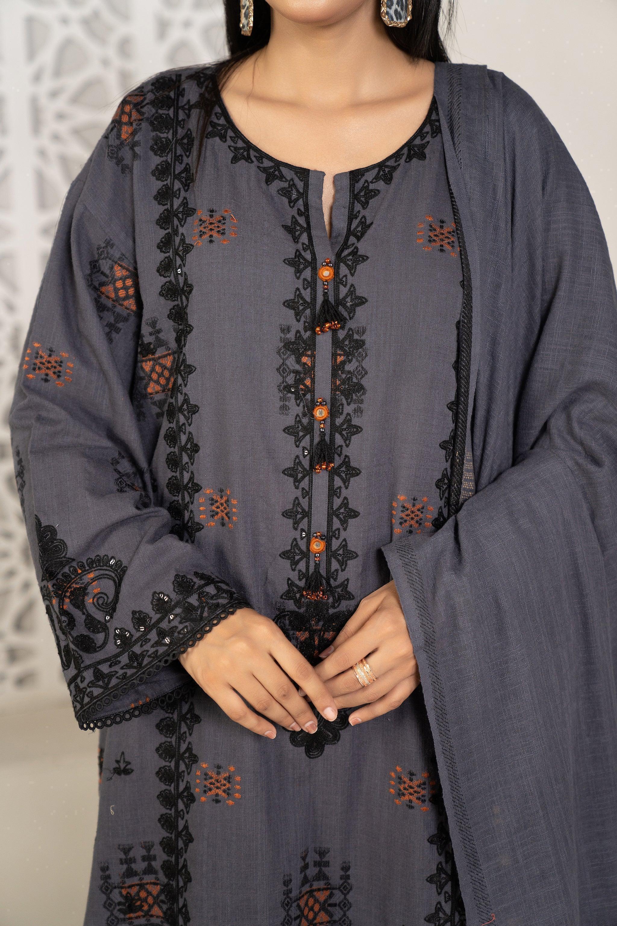 3 Piece Khaddar Suit Ready To Wear - AR-3026-Safar Nama - ARFARIWAJ