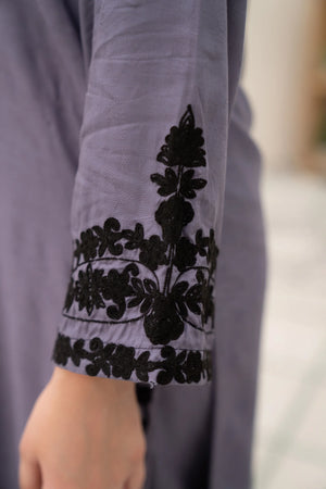 3 Piece Linen Embroidered Suit Read To Wear - AR-3014 - ARFARIWAJ