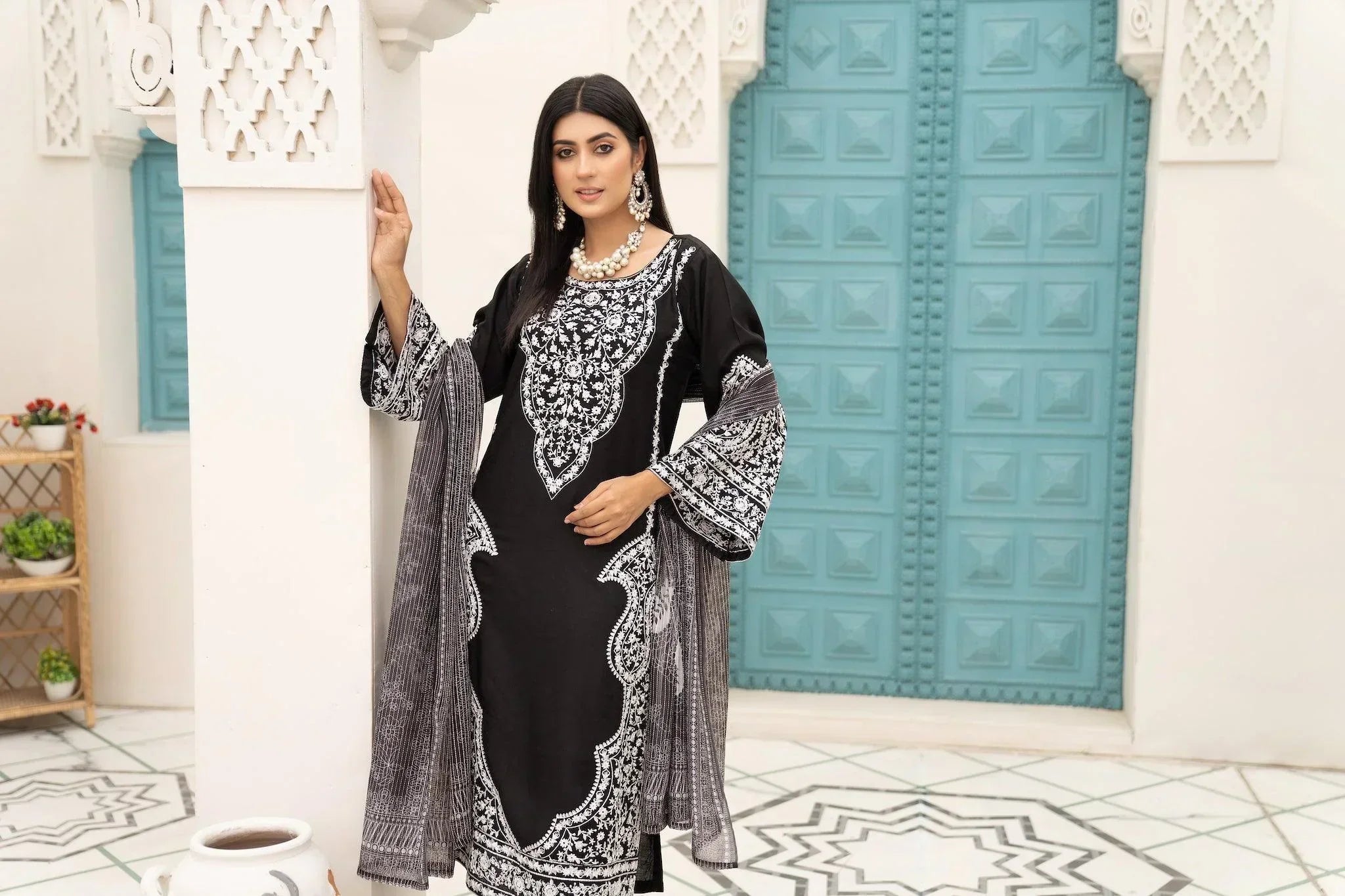 3 Piece Linen Suit Ready To Wear - AR-3004-Chand Bano - ARFARIWAJ