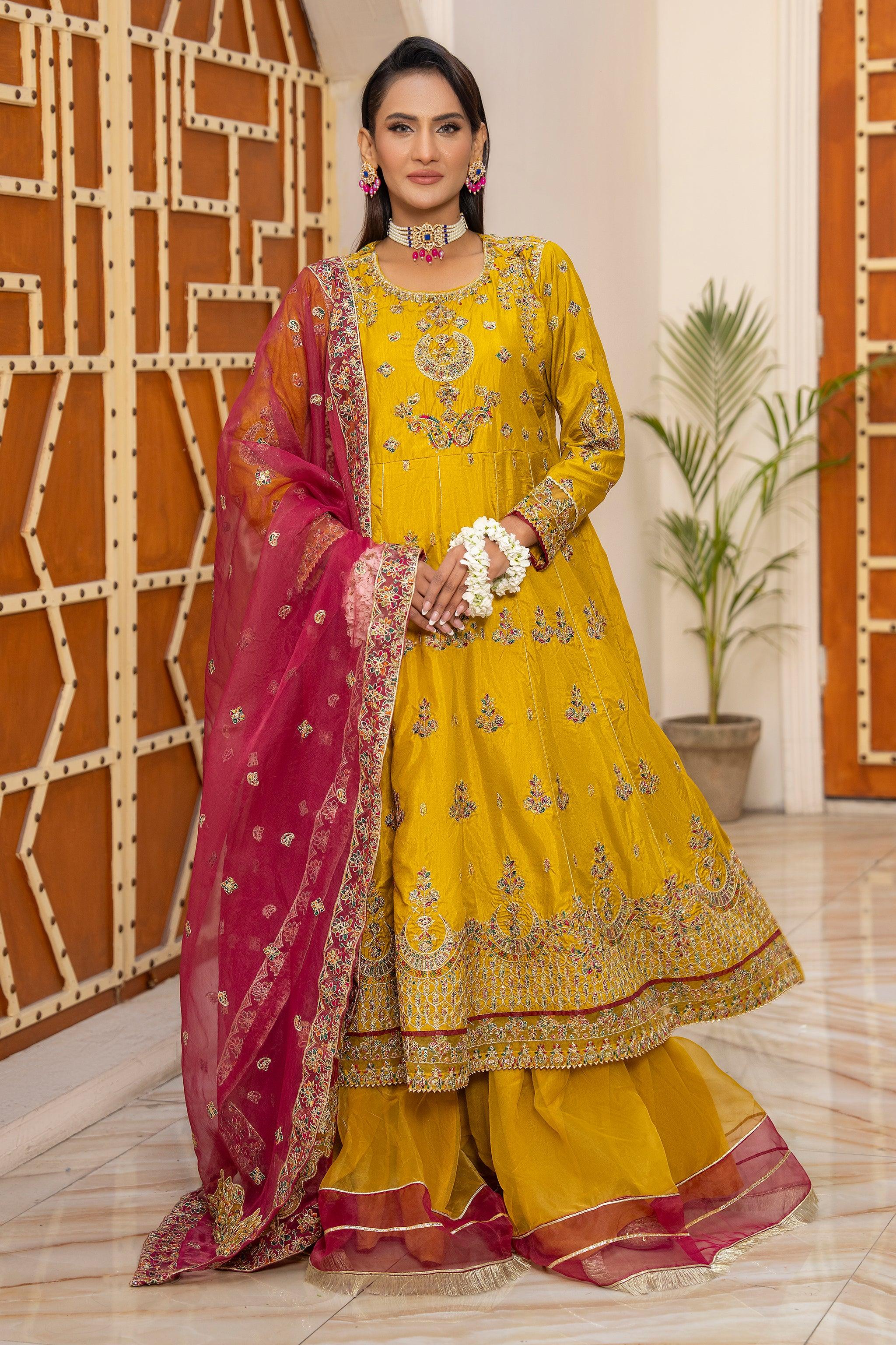 3 Piece Mustard Thai Silk Suit Pret - IN-307 - ARFARIWAJ