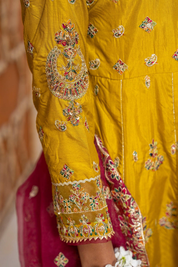 3 Piece Mustard Thai Silk Suit Pret - IN-307 - ARFARIWAJ