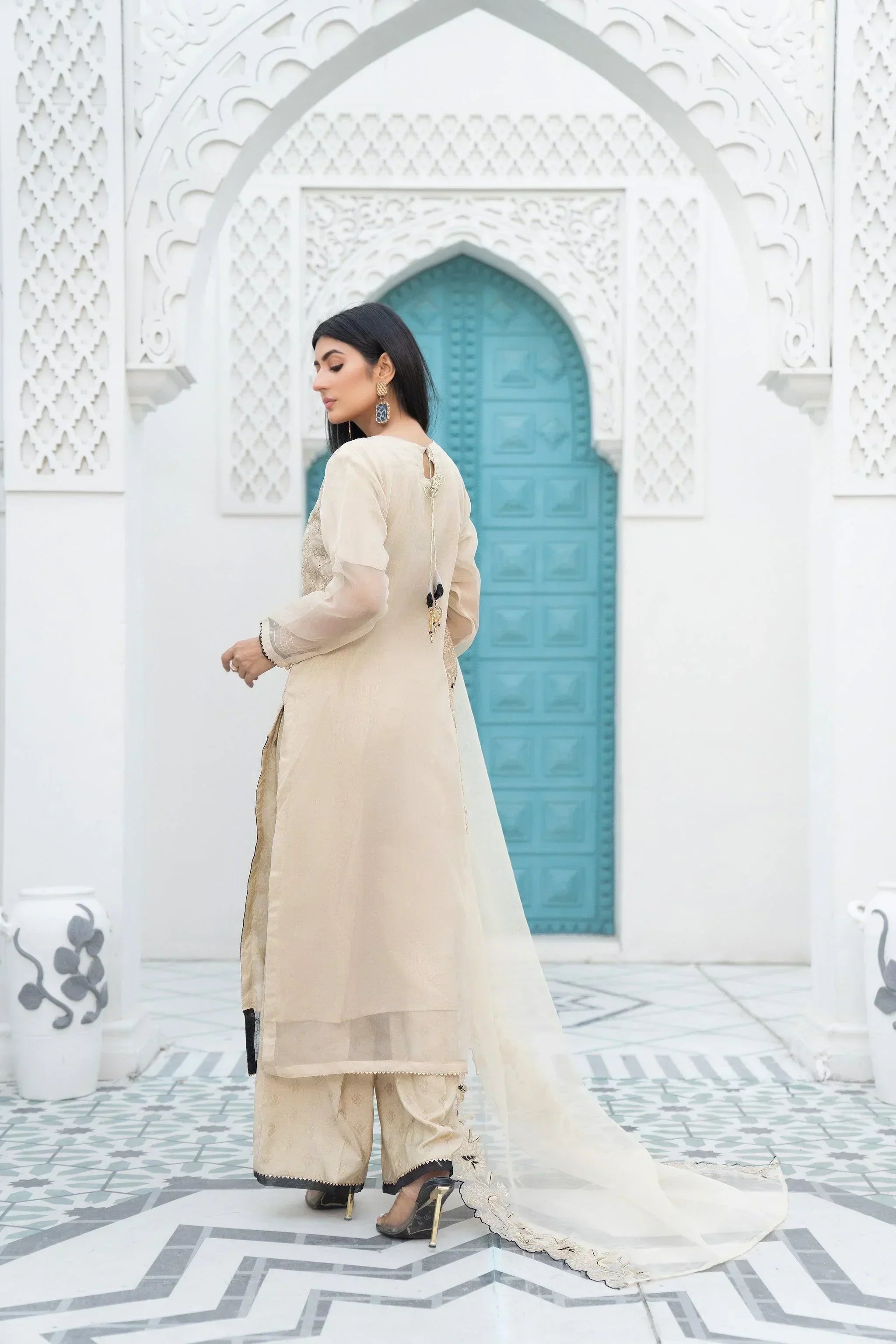 3 Piece Organza Suit RTW - IN-217-Mirror Addiction - ARFARIWAJ