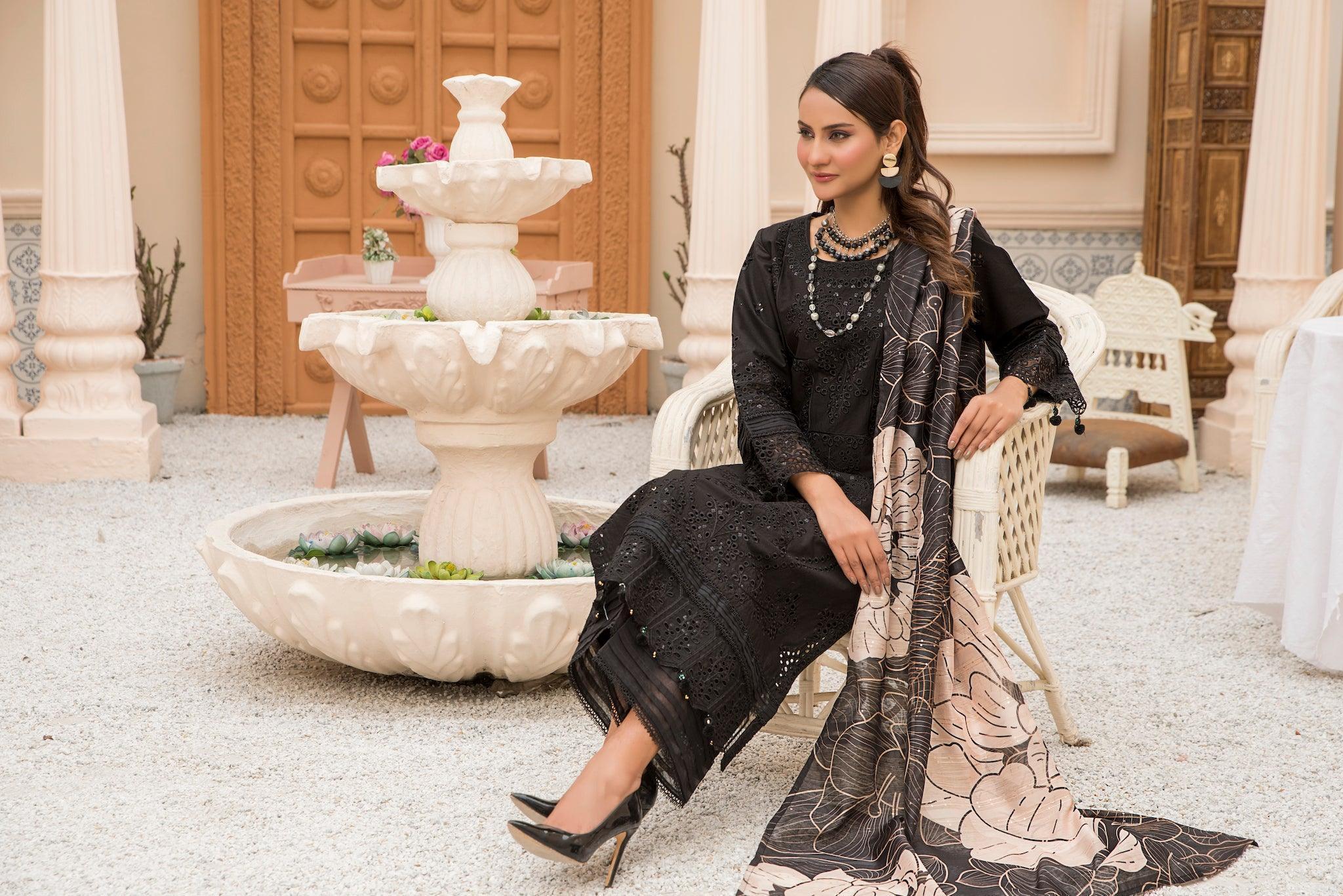 3 Piece Organza Suit Ready To Wear - AR-3212-Thea - ARFARIWAJ