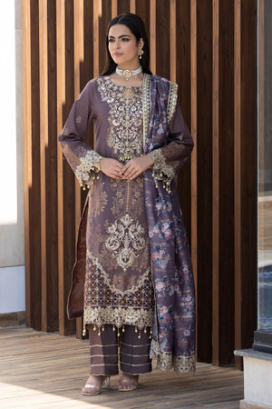 3 Piece Purplish Composed Jacquard Suit Pret - AR-3716 - ARFARIWAJ