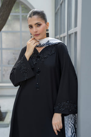 3 Piece Ready To Wear Black Embroidered Suit - AR-3912 - ARFARIWAJ
