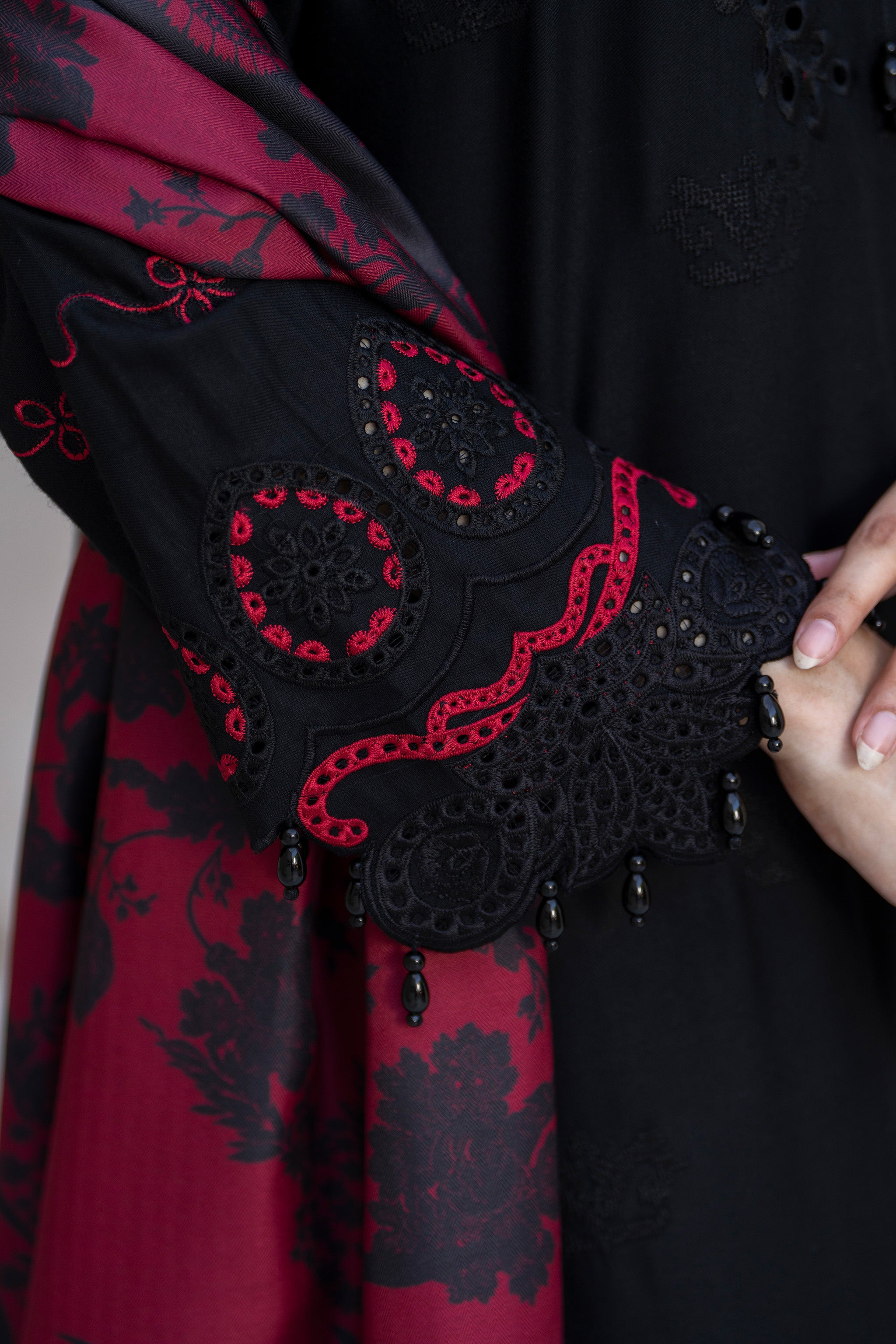 3 Piece Ready To Wear Black Twill Linen Suit - AR-3922 - ARFARIWAJ