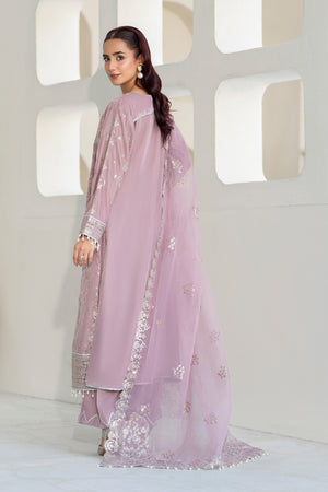 3 Piece Ready To Wear Lilac Velvet Suit - IN-390 - ARFARIWAJ