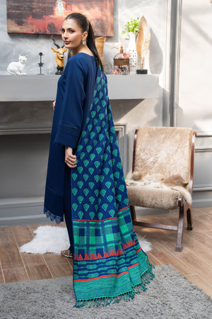 3 Piece Ready To Wear Royal Blue Suit - AR-3913 - ARFARIWAJ