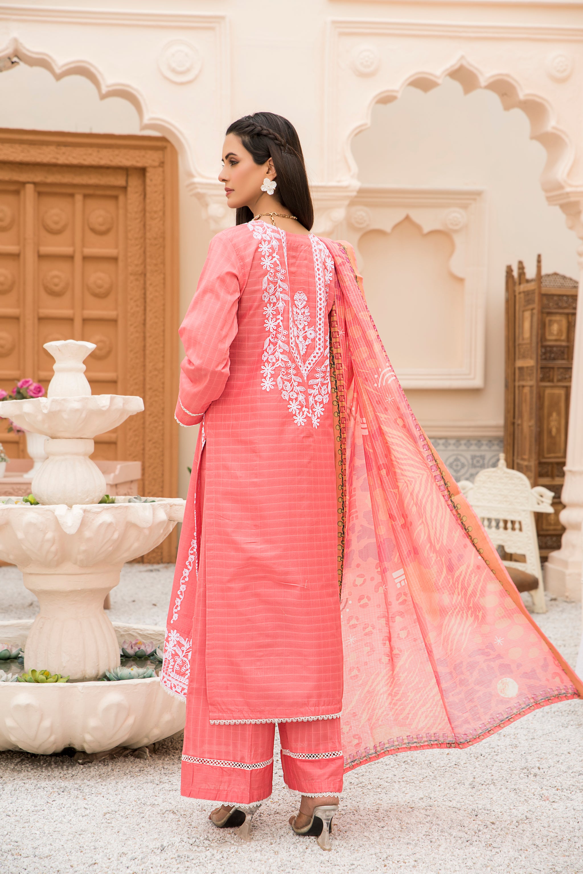 3 Piece Rose Vale Embroidered Ready To Wear - AR-3144 - ARFARIWAJ