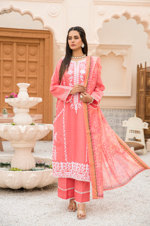 3 Piece Rose Vale Embroidered Ready To Wear - AR-3144 - ARFARIWAJ