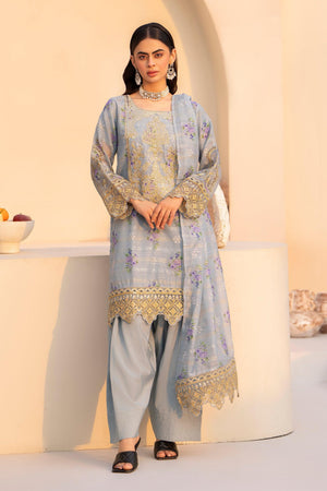 3 Piece Sky Lorax Munnar Suit Pret - AR-3458 - ARFARIWAJ