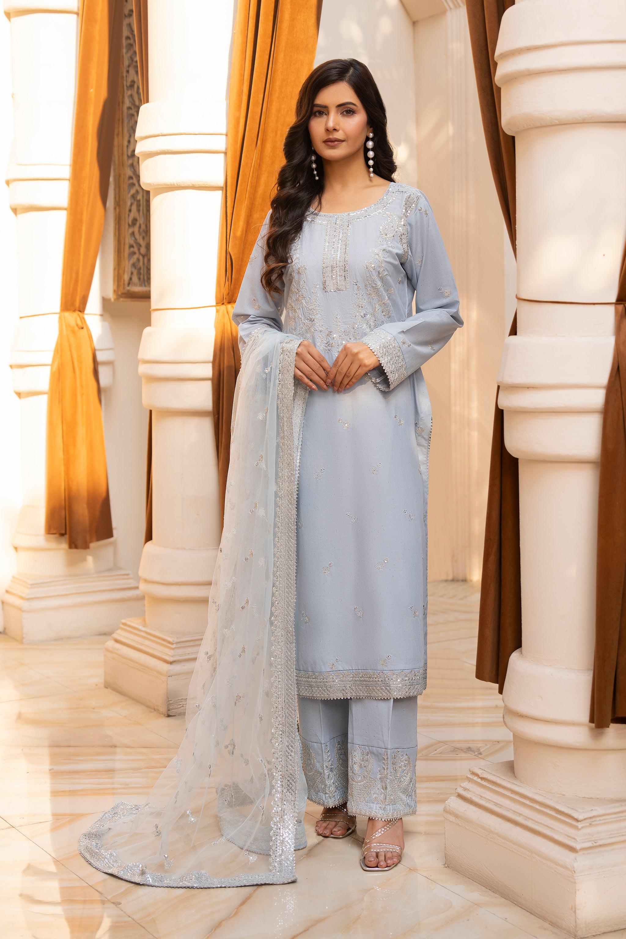 3 Piece Sky Naps Lawn Ready To Wear - AR-3660 - ARFARIWAJ